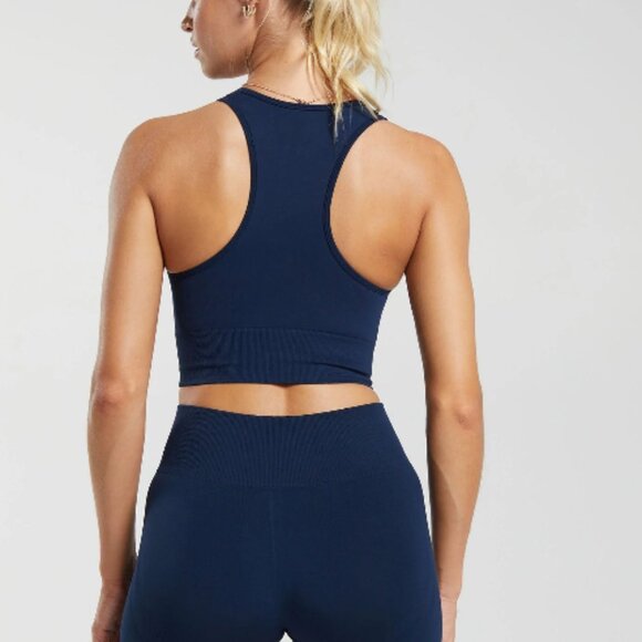 Gymshark Everyday Seamless Crop Tank NWOT in Navy Blue Size X-Large - Picture 7 of 7